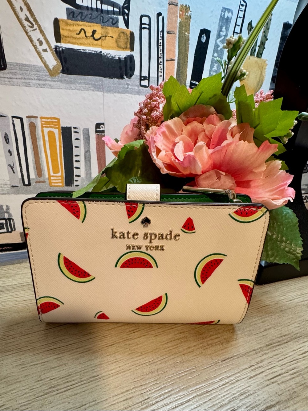 Kate Spade Staci Watermelon Party Medium Compact Bifold Wallet